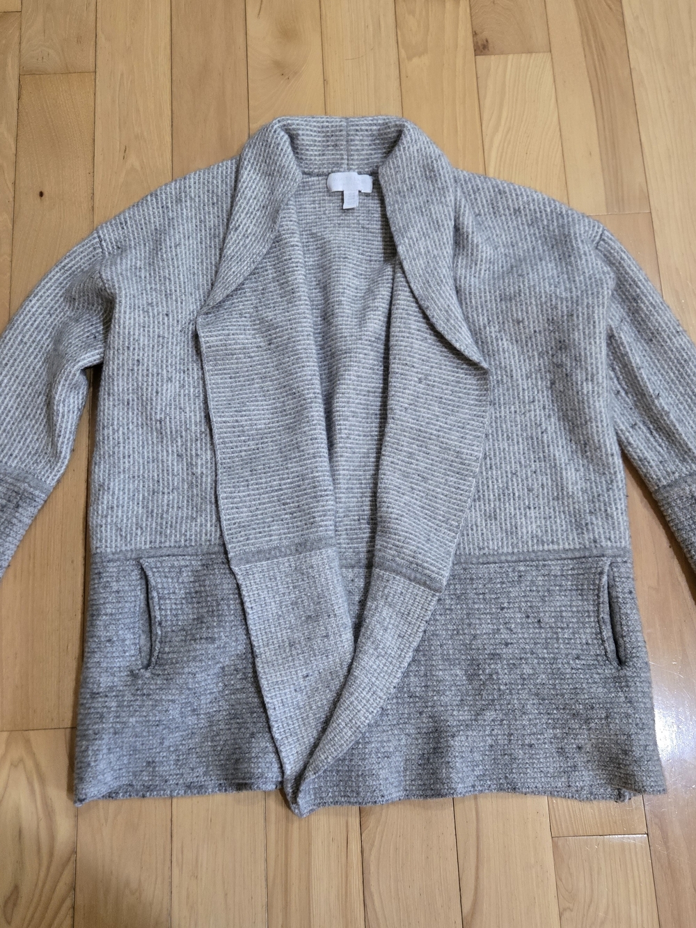 White Label by The White Company Two-Tone Gray Open Front Cardigan Sweater